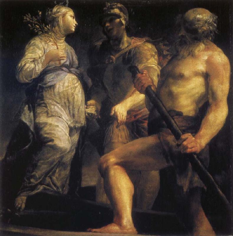 Giuseppe Maria Crespi Aeneas with the Sybil and Charon Sweden oil painting art